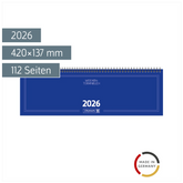 Querterminbuch Mod. 775 2026 | 420×137 mm, Karton, blau